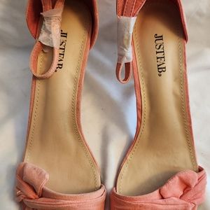 Womens, Size 9, JustFab, Heels, pink, bow, Pre-owned, NWOT